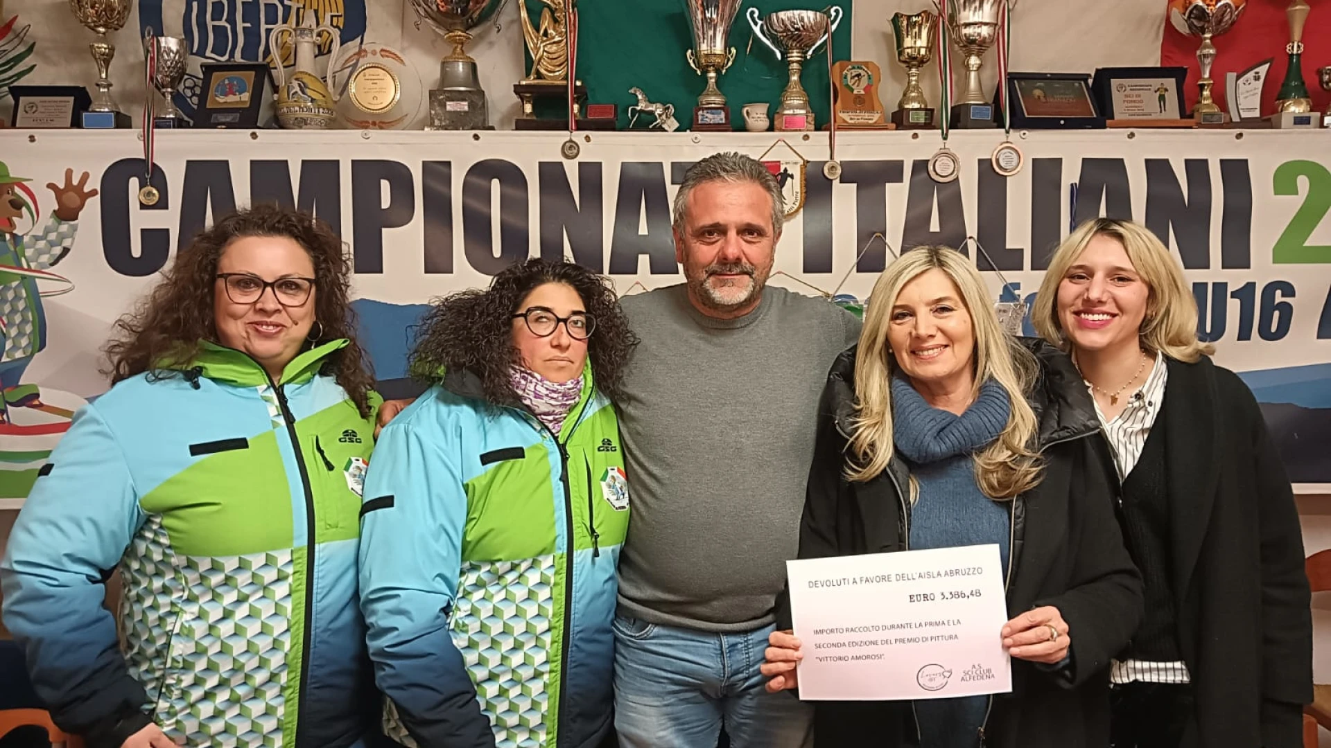 Alfedena: raccolta fondi destinata all'AISLA Abruzzo. Iniziativa legata al premio di pittura Vittorio Amorosi, compianto sindaco di Alfedena.